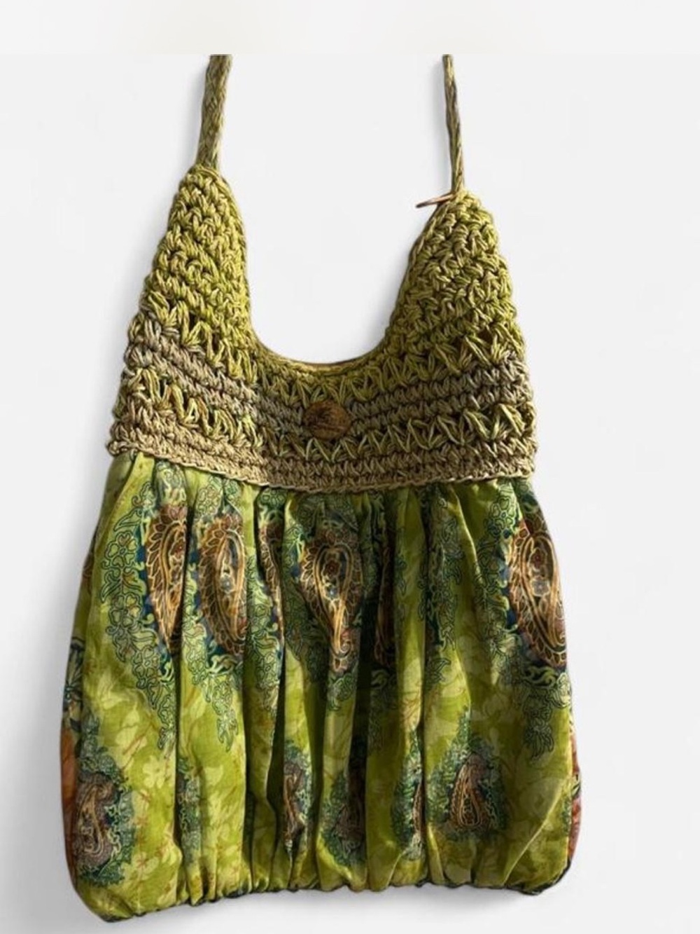 Cappelli Straworld Green Paisley Crochet-Bodice Camisole